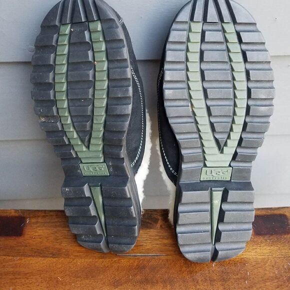 UGG Australia Black Hampton Suede Sheepskin Side Zip Clog Mule Slipper Size 7 - Picture 7 of 14